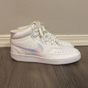 Women’s Nike Court Vision Mid White Irridescent